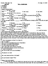 Bài tập Tiếng Anh Lớp 6 - Chủ đề Wh  Questions - Năm học 2019-2020 - Phan Quốc Thế